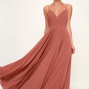 Lulus blush bridesmaid dress